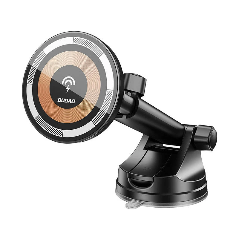 Magnetinis automobilinis laikiklis Dudao F12MAX+ su Qi indukciniu įkrovikliu, 15W (juodas)