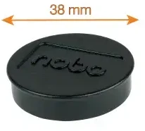 Magnetai Nobo, 38mm, juodos spalvos, 10 vnt./pak.