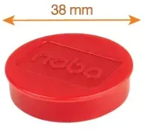 Magnetai Nobo, 38mm, raudonos spalvos, 10 vnt./pak.