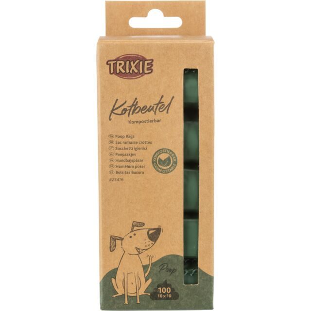 TRIXIE 10x10 vnt., šunų ekskrementų maišeliai, kompostuojami