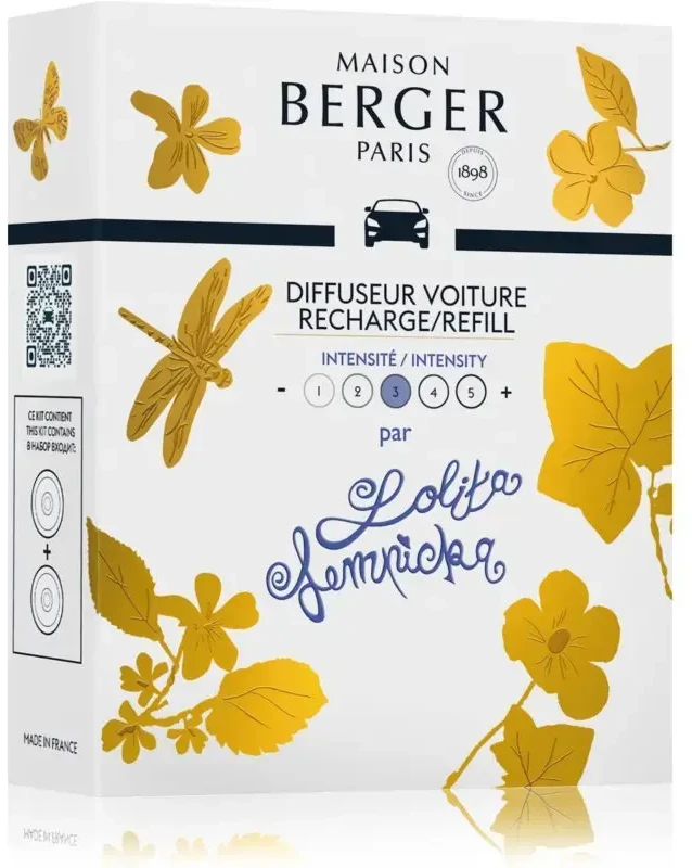 „Maison Berger Paris“ automobilio difuzoriaus „Lolita Lempicka“ papildymas (automobilio difuzoriaus papildymas / papildymas) 2 vnt.