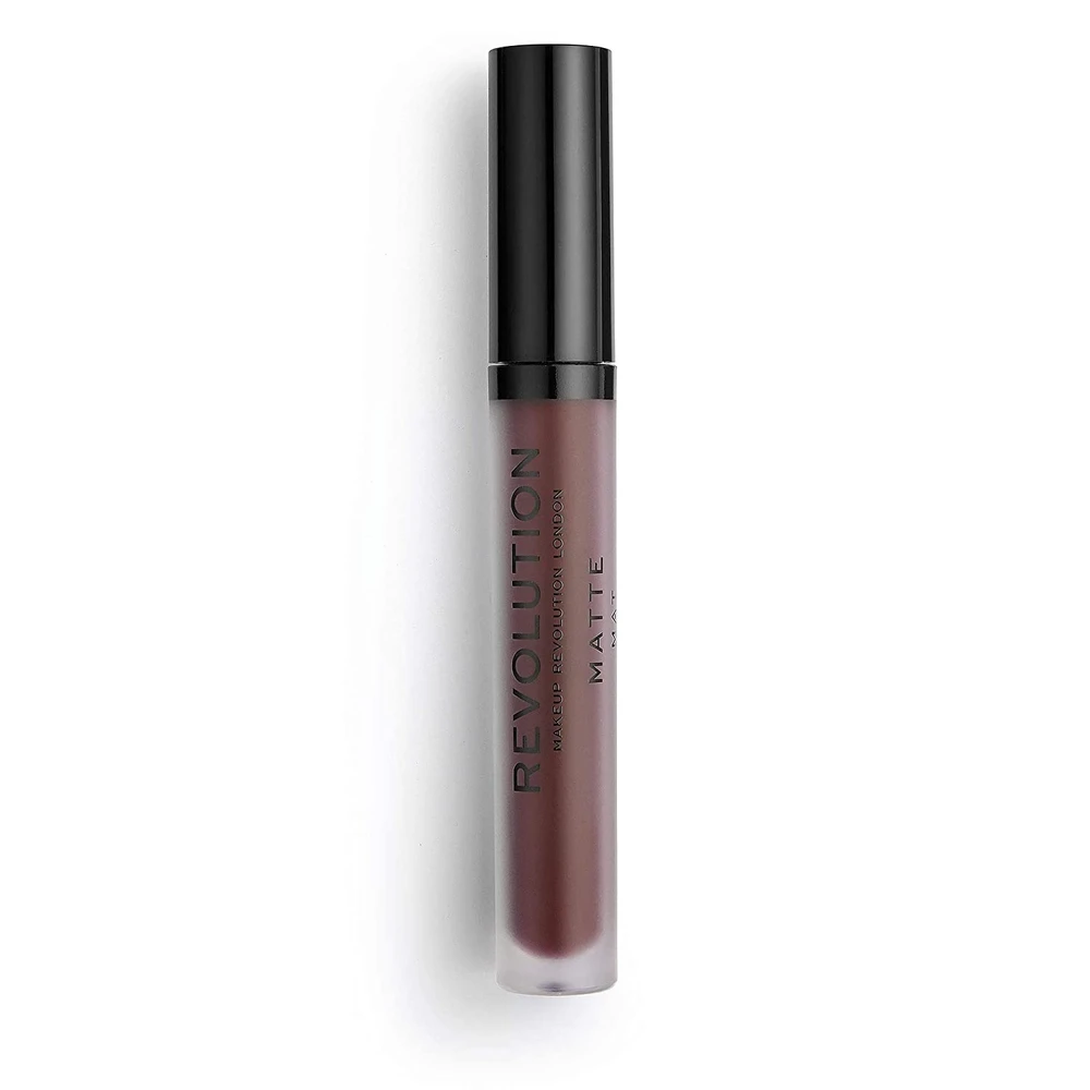 Makeup Revolution "Matte Lip" Skysti matiniai lūpų dažai, Spalva: Plum 148