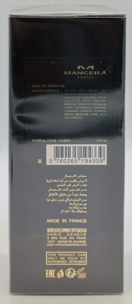 MANCERA Fabulous Yuzu EDP parfumuotas vanduo Unisex, 120 ml