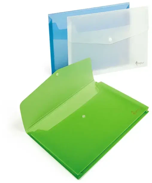 Aplankas su spaude Forpus, A4, plastikinis, su praplėtimu, žalias, skaidrus