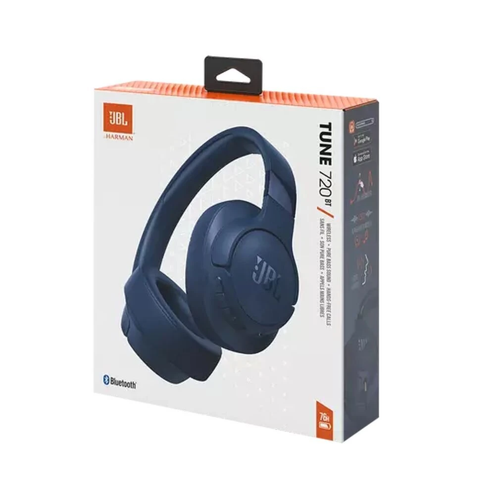 Belaidės ausinės JBL Tune 720BT,  Mėlynos spalvos