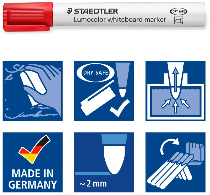 Staedtler 351 lentos rašiklis, 4 skirtingų spalvų, 2 mm antgalis