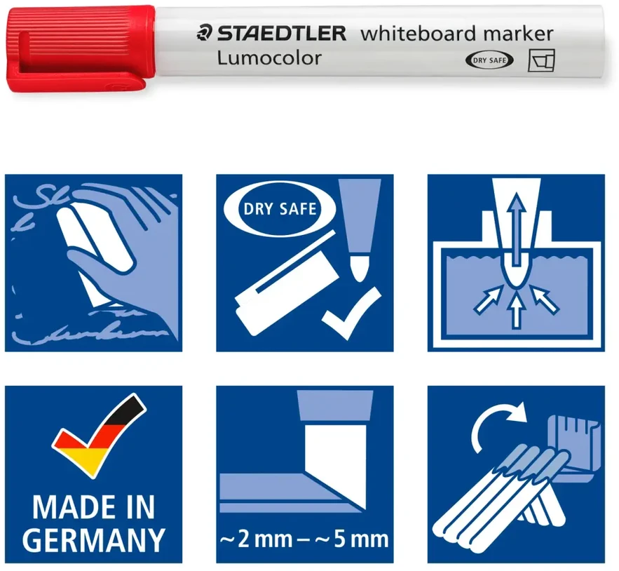Staedtler Sauso trynimo žymeklis 4k lentoms dėkle CUTTED Staedtler