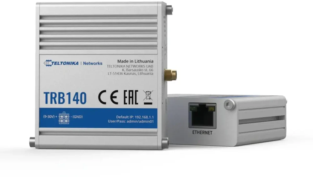 Teltonika TRB140 | Pramoninis maršrutizatorius, IoT LTE tinklų vartai | Cat 4, LTE tinklų vartai