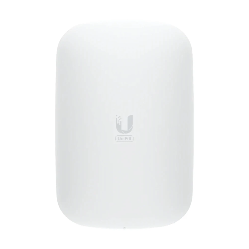 Maršrutizatorius UBIQUITI U6 ilgintuvas; „WiFi 6“; 6 erdviniai srautai; 115 m² (1 250 ft²) aprėptis; daugiau nei 300 prijungtų įrenginių; Maitinimas iš standartinio kintamosios srovės sieninio lizdo; Belaidis ryšys su „UniFi WiFi“.