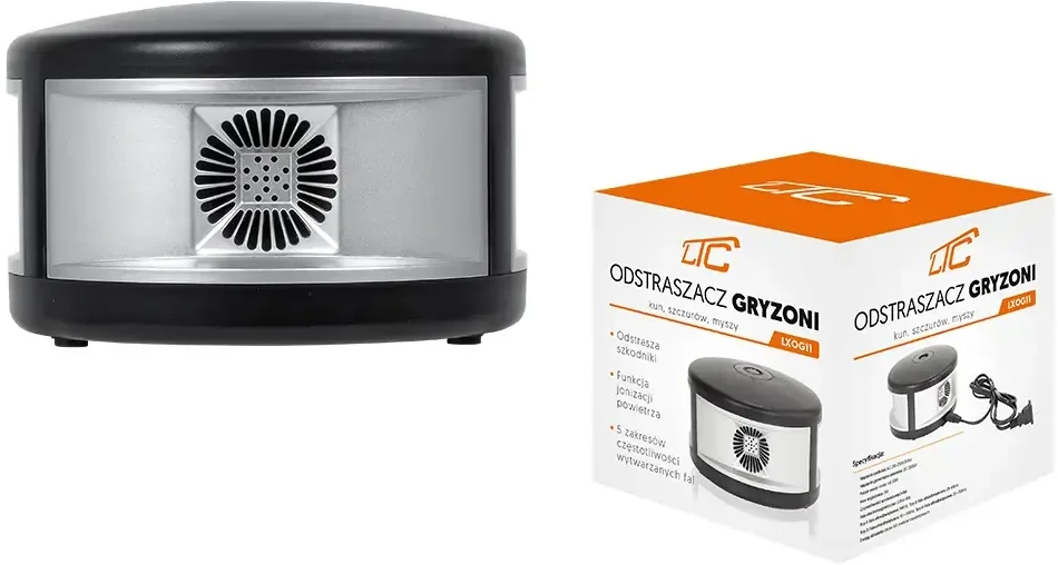 Pelių, žiurkių ir graužikų atbaidymo priemonė 5 dažnių diapazonai, diapazonas iki 100 m2 230V LTC