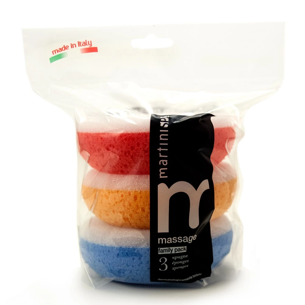 HoMedics Martini Spa Masažinės kempinės Colour, 3 vnt.