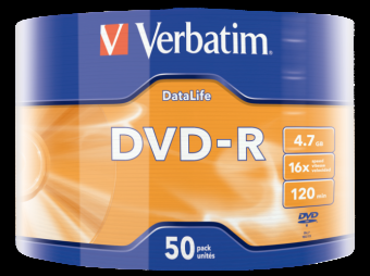 VERBATIM 43791 Verbatim DVD-R DATA LIFE 4.7GB 16X Matinis SIVER SURFACE 50 PACK