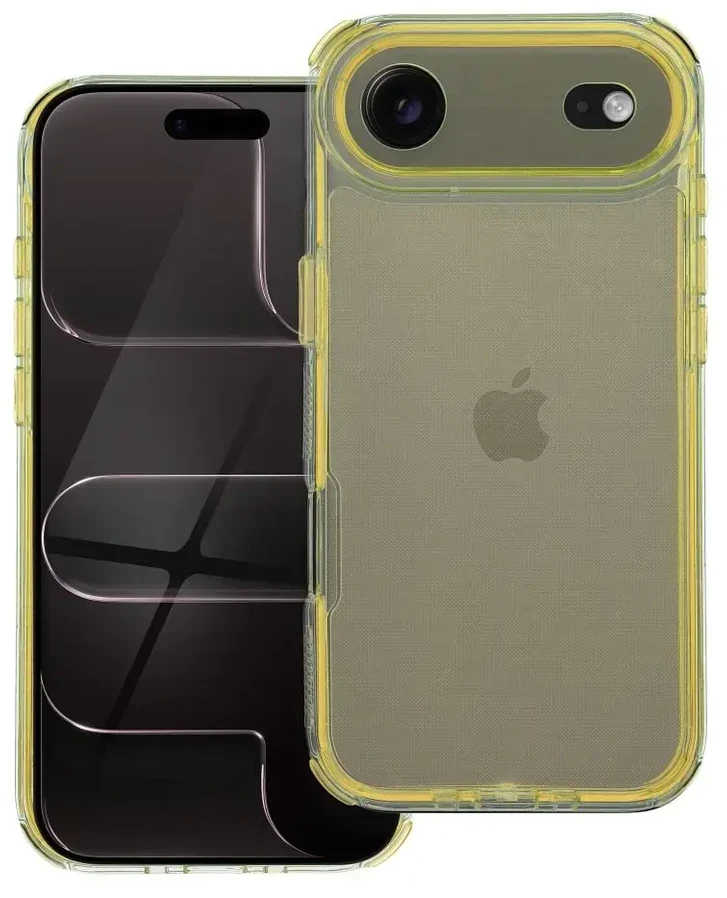 OEM dėklas, skirtas iPhone 17 AIR Matrix, skaidrus, geltonas