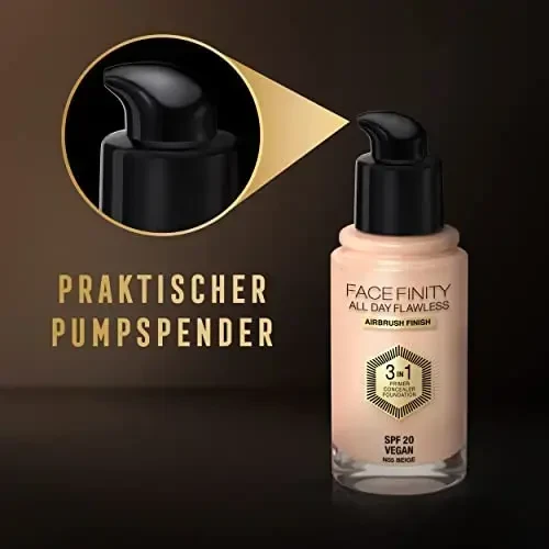 "Max Factor Facefinity 3in1" Maskuoklis ir makiažo pagrindas 55-rusvai gelsvas" 30ml