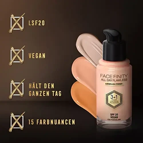 "Max Factor Facefinity 3in1" Maskuoklis ir makiažo pagrindas 55-rusvai gelsvas" 30ml