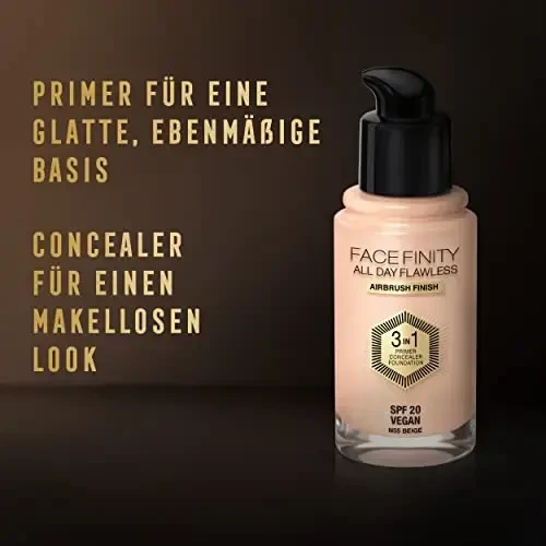 "Max Factor Facefinity 3in1" Maskuoklis ir makiažo pagrindas 55-rusvai gelsvas" 30ml