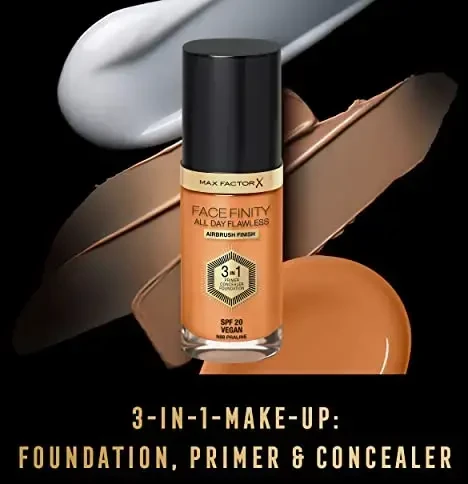 "Max Factor Facefinity 3in1" Maskuoklis ir makiažo pagrindas 55-rusvai gelsvas" 30ml