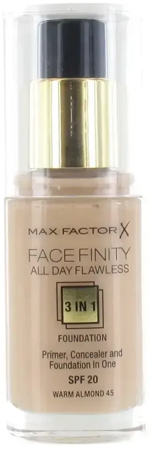 Max Factor Facefinity All Day Flawless Flexi-Hold 3in1 gruntas Maskuoklis Foundation SPF20 45, 30 ml