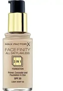 Max Factor Facefinity All Day Flawless Flexi-Hold 3in1 gruntas Maskuoklis Foundation SPF20 40, 30 ml