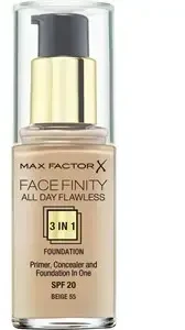 "Max Factor Facefinity 3in1" Maskuoklis ir makiažo pagrindas 55-rusvai gelsvas" 30ml