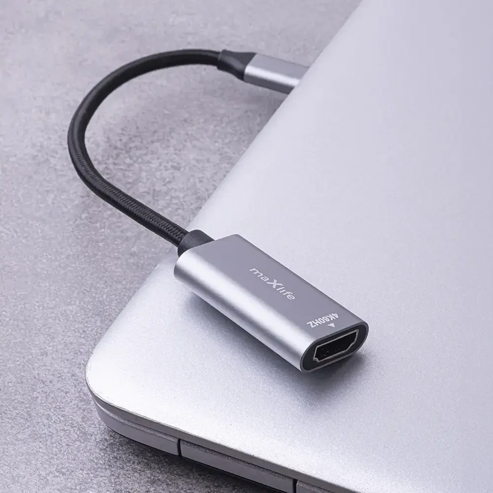 Maxlife adapter MXHC-01 HDMI - USB-C 4K 60HZ juodas
