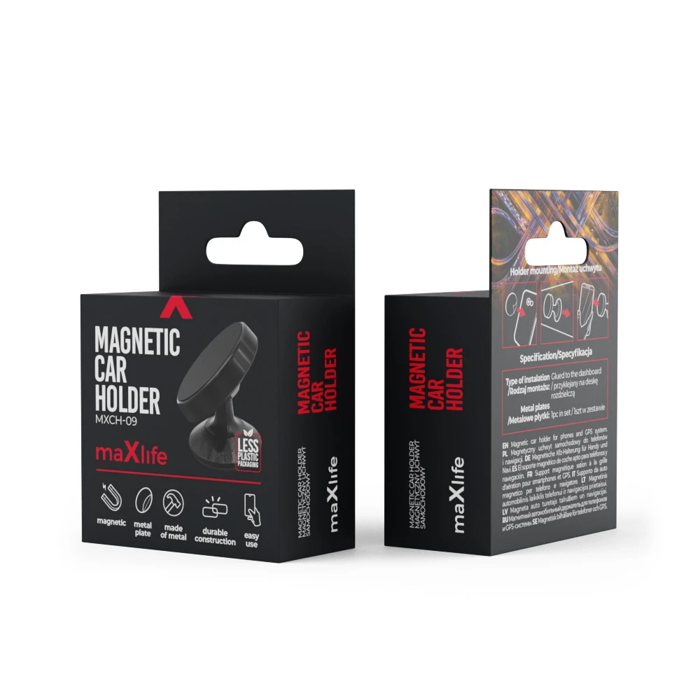 Maxlife automobilinis laikiklis MXCH-09 magnetinis juodos spalvos