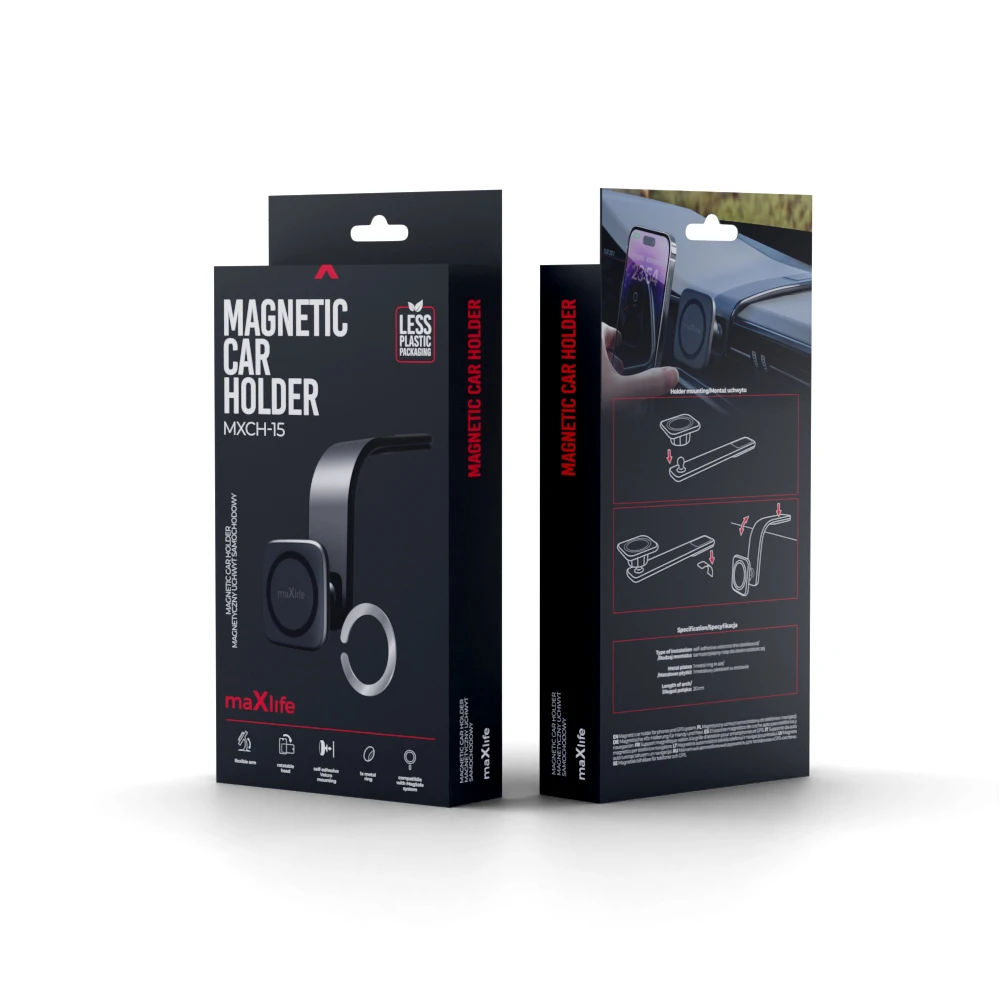 Maxlife automobilinis telefono laikiklis MXCH-15 magnetic juodos spalvos