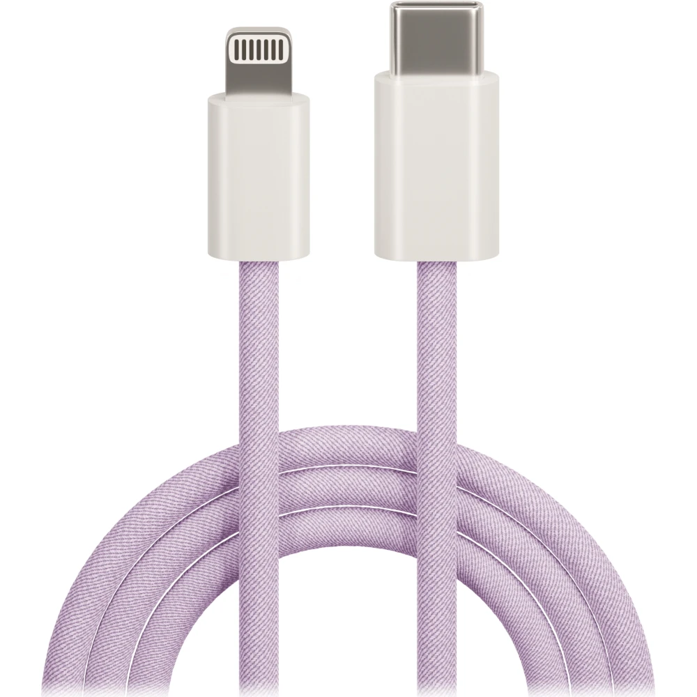 Maxlife MXUC-06 kabelis USB-C - Lightning 1,0 m 20W violetinės spalvos nylon