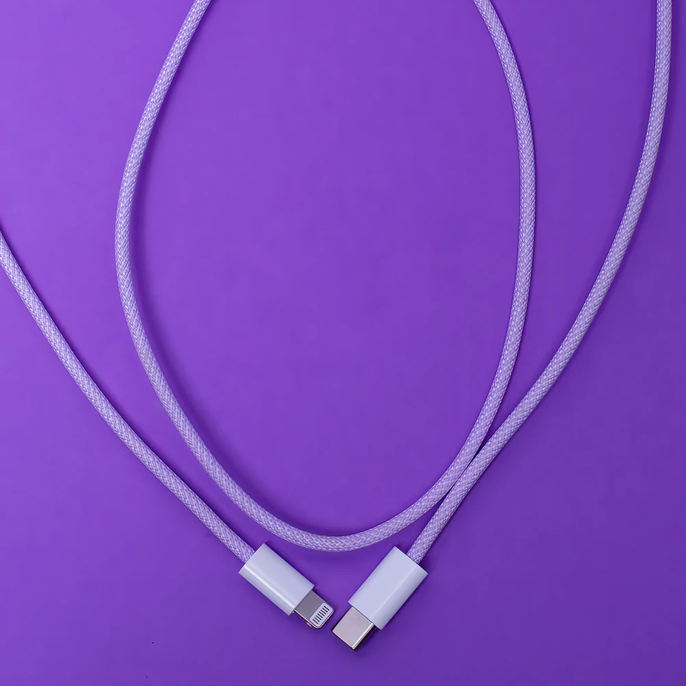 Maxlife MXUC-06 kabelis USB-C - Lightning 1,0 m 20W violetinės spalvos nylon