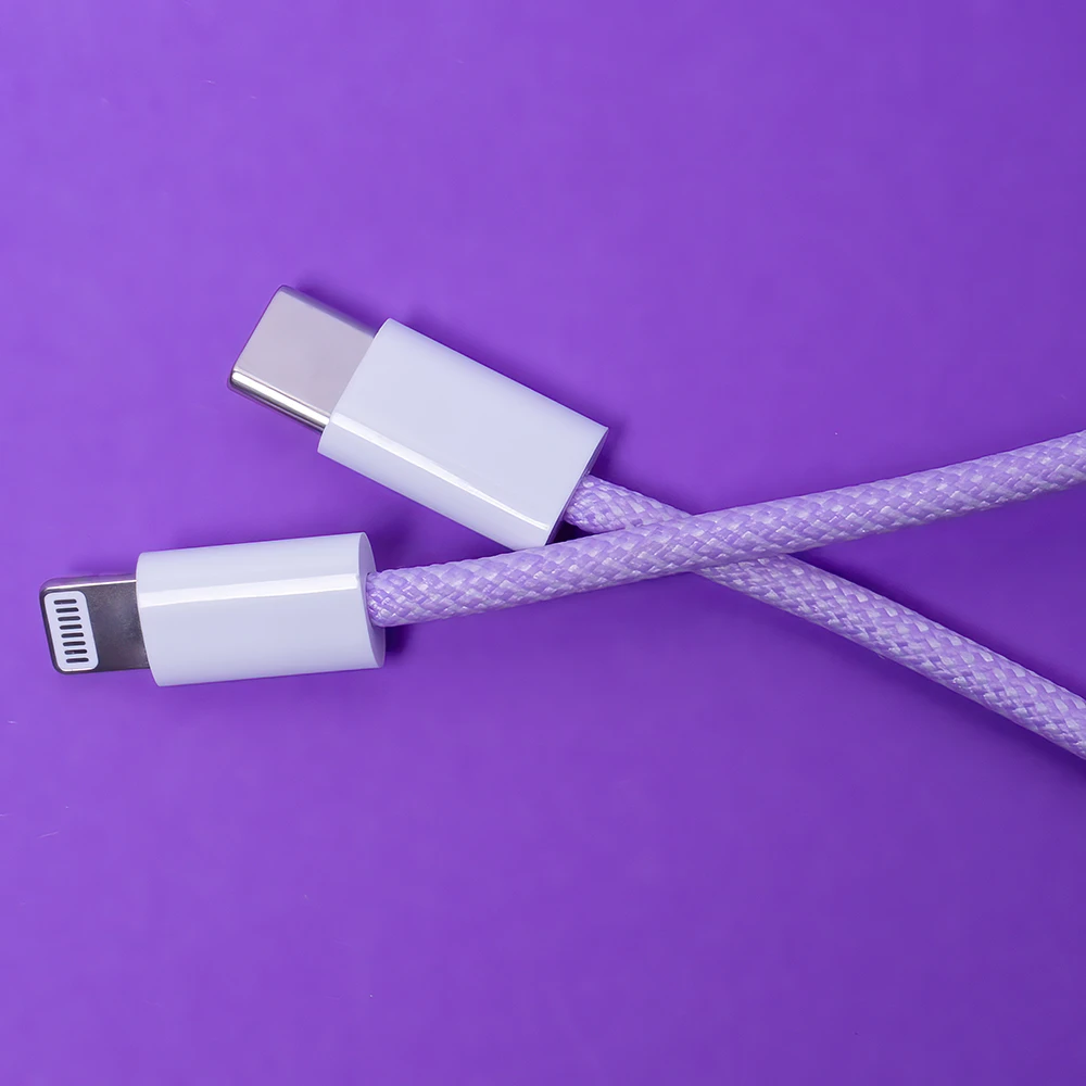 Maxlife MXUC-06 kabelis USB-C - Lightning 1,0 m 20W violetinės spalvos nylon