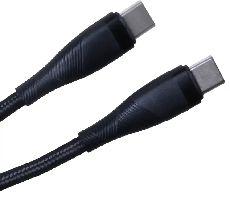Maxlife MXUC-08 laidas USB-C – USB-C 1,0 m 100W juodas nailoninis