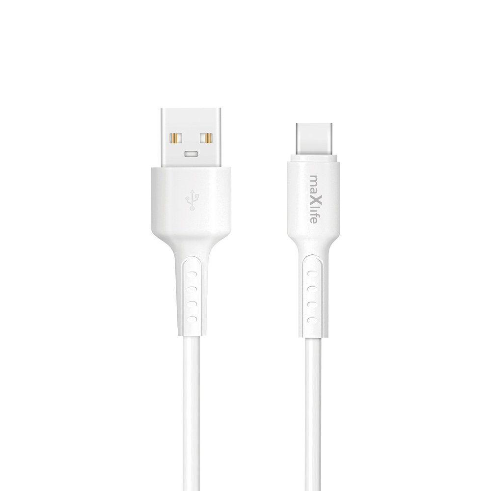 Maxlife MXUC-13 laidas USB-A – USB-C 1,0 m 3A baltas
