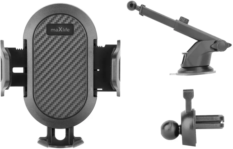 Telforceone Maxlife universal car holder for windshield and air vent MXCH-17 juodas