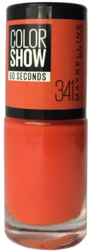 Maybelline, Color Show 60 Seconds, Nagų lakas, Nr. 341, Oranžinis Attach, 7 ml