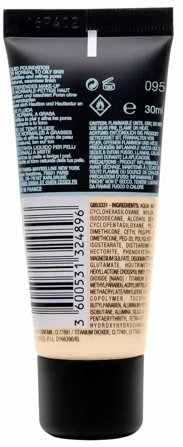 Maybelline Fit Me Matte & Poreless 095 Fair Porcelain Vamzdelis Skystis 30 ml