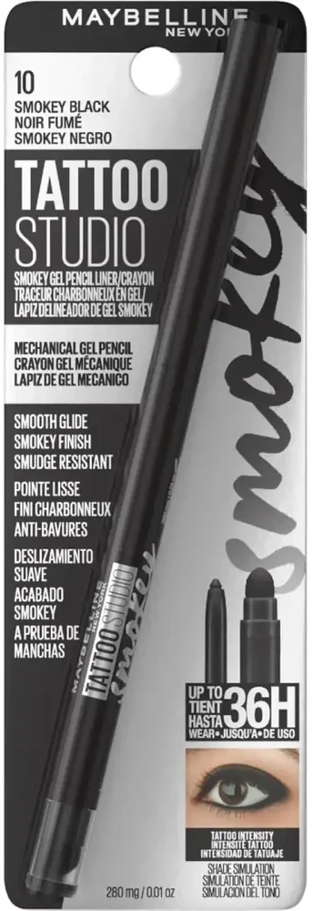 L'Oreal TAT LINER SMOKEY GEL PENCIL Juodas