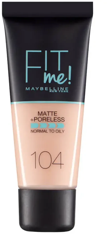 Maybelline Fit Me Matte & Poreless 104 Soft Ivory Buteliams Skystis 30 ml