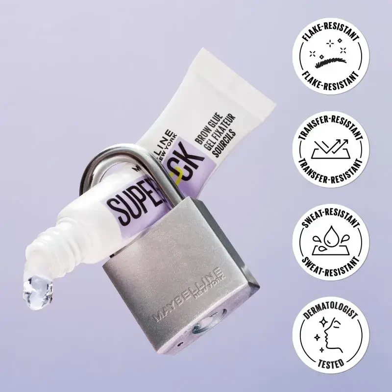 Maybelline Super Lock Brow Glue atspalvį suteikiantis antakių gelis-klijai, atspalvis: Deep Brown, 7 ml