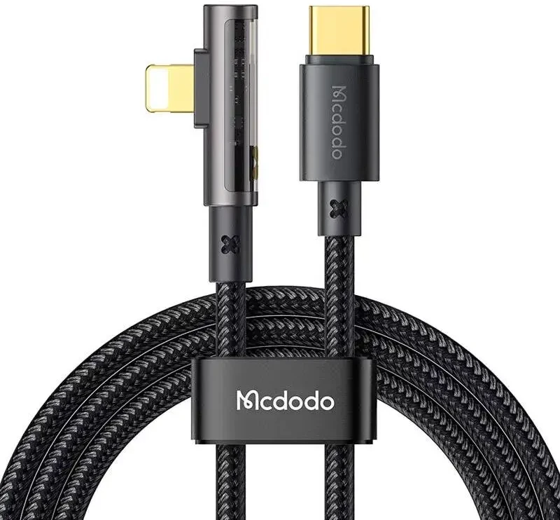 McDodo CA-3390 36 W 1.2 m USB-C prie Lightning kampo kabelio (juodas)