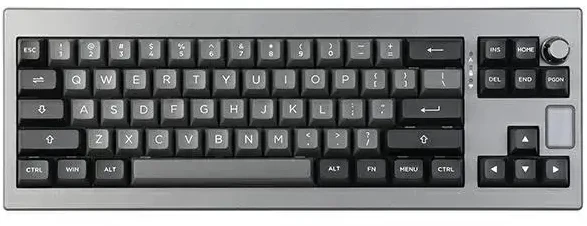 Klaviatūra mechaninė Epomaker Shadow-X Flamingo Switch juodai-sidabrinis/juodas-sidabrinis