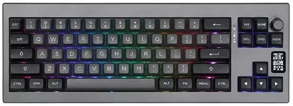Klaviatūra mechaninė Epomaker Shadow-X Flamingo Switch juodai-sidabrinis/juodas-sidabrinis