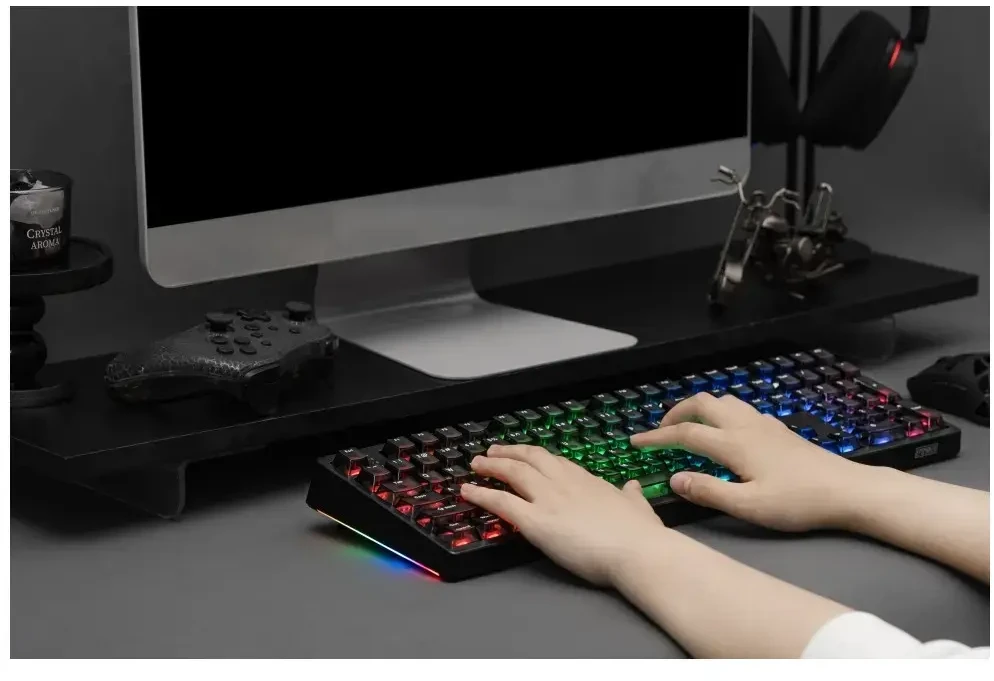 Klaviatūra mechaninė Epomaker HE108 Jade HE Switch juoda-kreminė/juodas-creamy