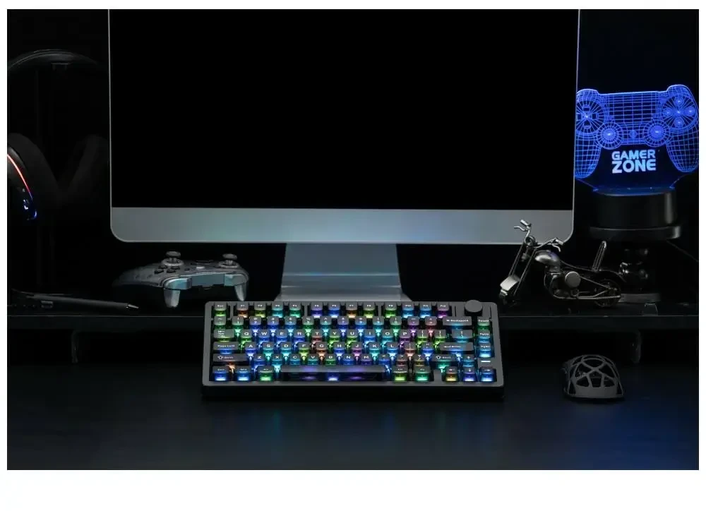 Klaviatūra mechaninė Epomaker HE75 V2 Jade HE Switch juoda-kreminė/juodas-creamy