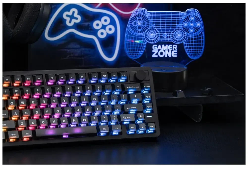 Klaviatūra mechaninė Epomaker HE75 V2 Jade HE Switch juoda-kreminė/juodas-creamy