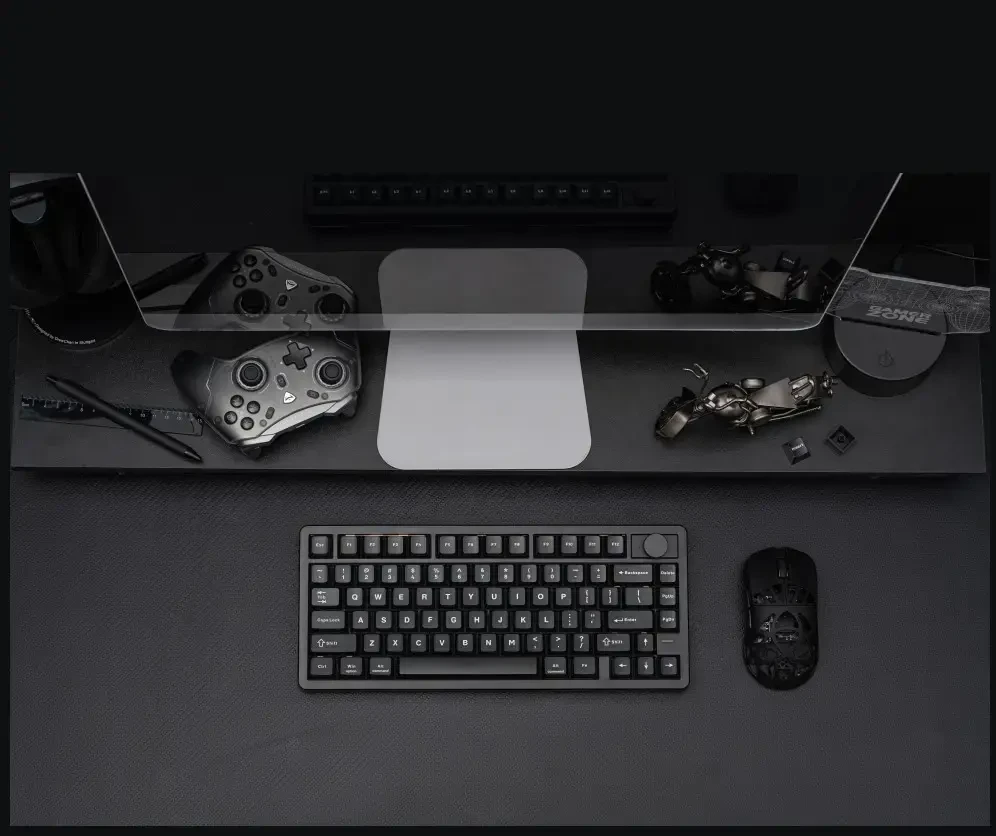 Klaviatūra mechaninė Epomaker HE75 V2 Jade HE Switch juoda-kreminė/juodas-creamy