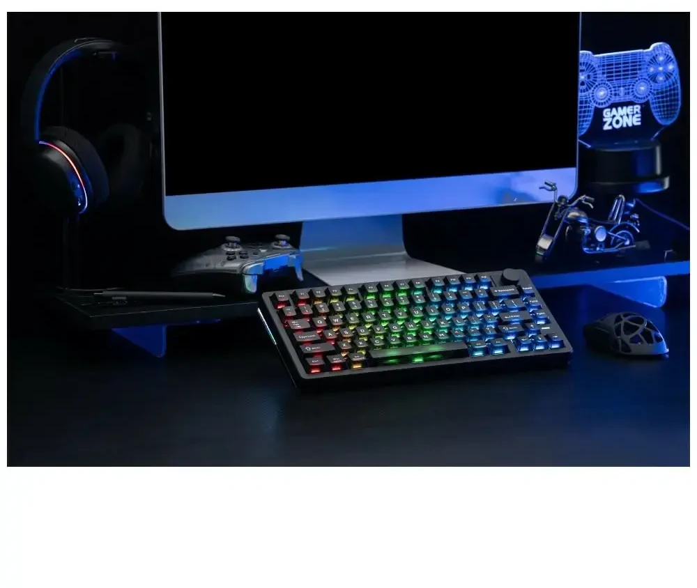 Klaviatūra mechaninė Epomaker HE75 V2 Jade HE Switch juoda-kreminė/juodas-creamy