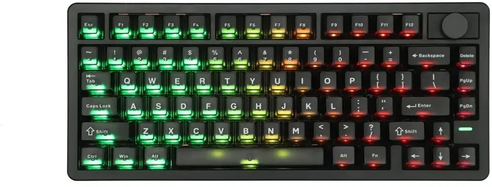 Klaviatūra mechaninė Epomaker HE75 V2 Jade HE Switch juoda-kreminė/juodas-creamy