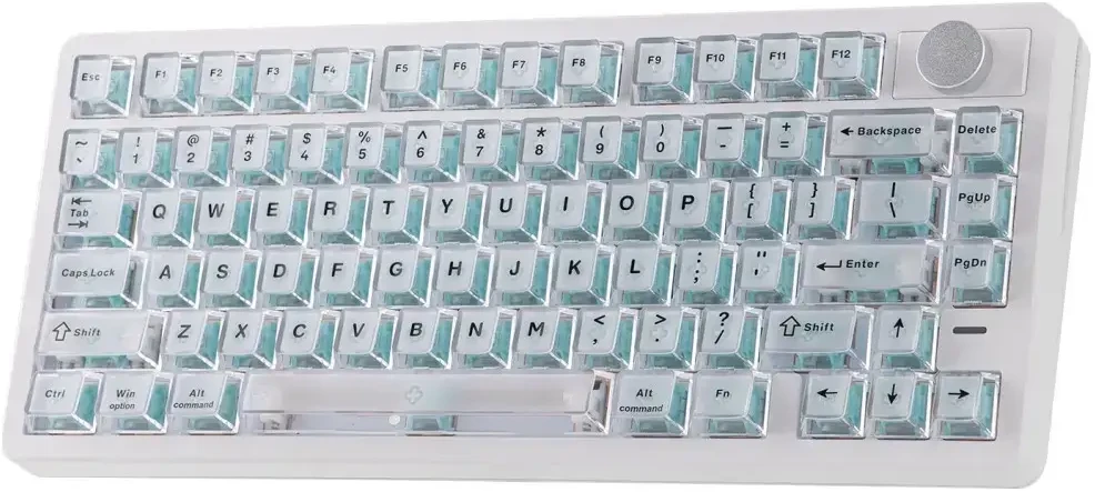 Klaviatūra mechaninė Epomaker HE75 V2 Jade HE Switch balta-kreminė/baltas-creamy