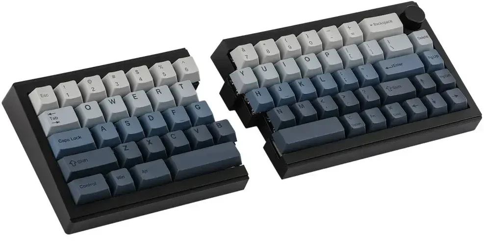 Klaviatūra mechaninė Epomaker Split 65 Switch juoda-flamingi/juodas-flamingo