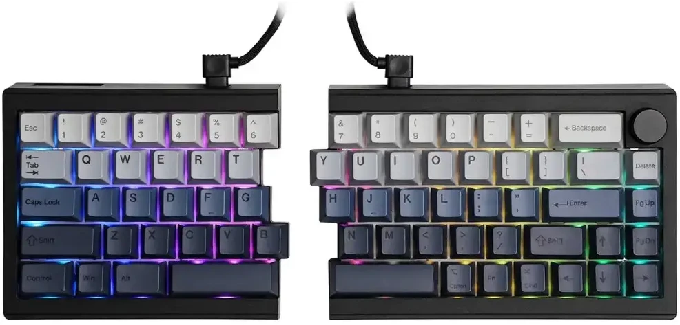 Klaviatūra mechaninė Epomaker Split 65 Switch juoda-flamingi/juodas-flamingo